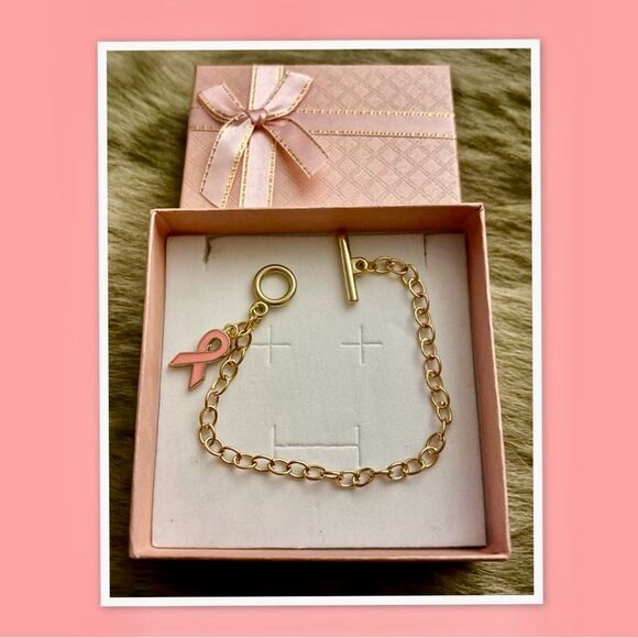 Breast Cancer Awareness Charm Bracelet - Picture 1 of 1
